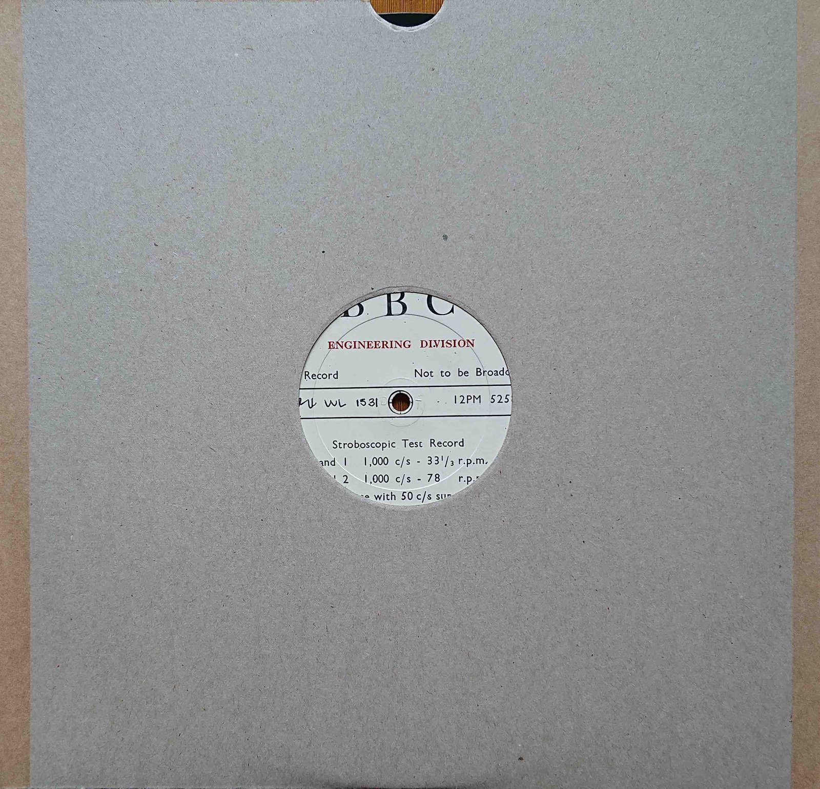 Picture of Stroboscopic test record by artist Unknown from the BBC 12inches - Records and Tapes library